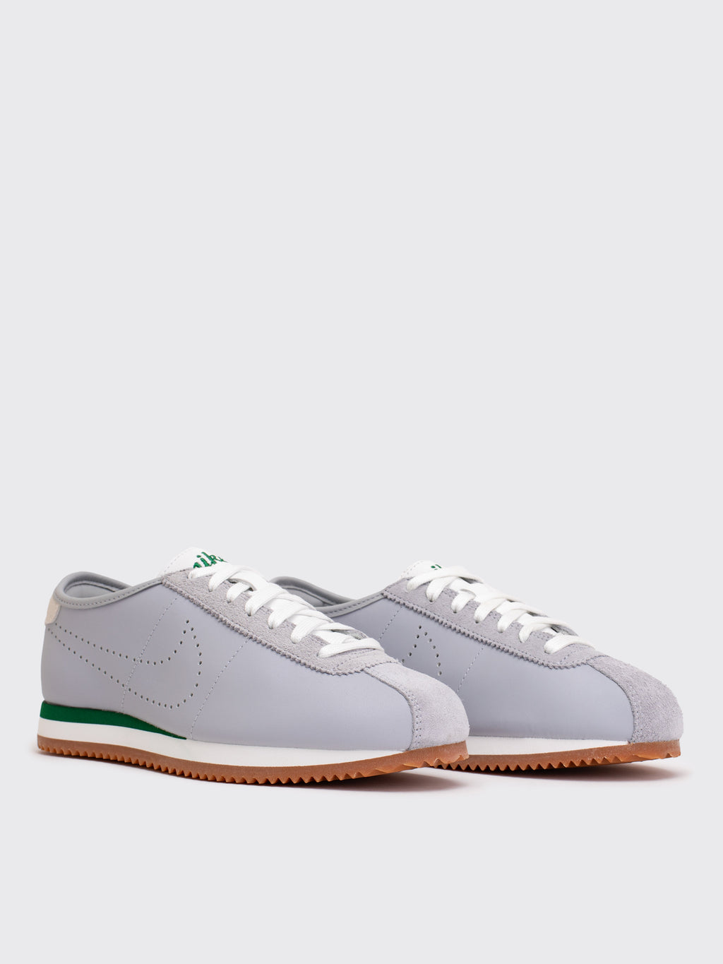 Nike Cortez Leather Sneaker - Wolf Grey/Sport Green-Summit White