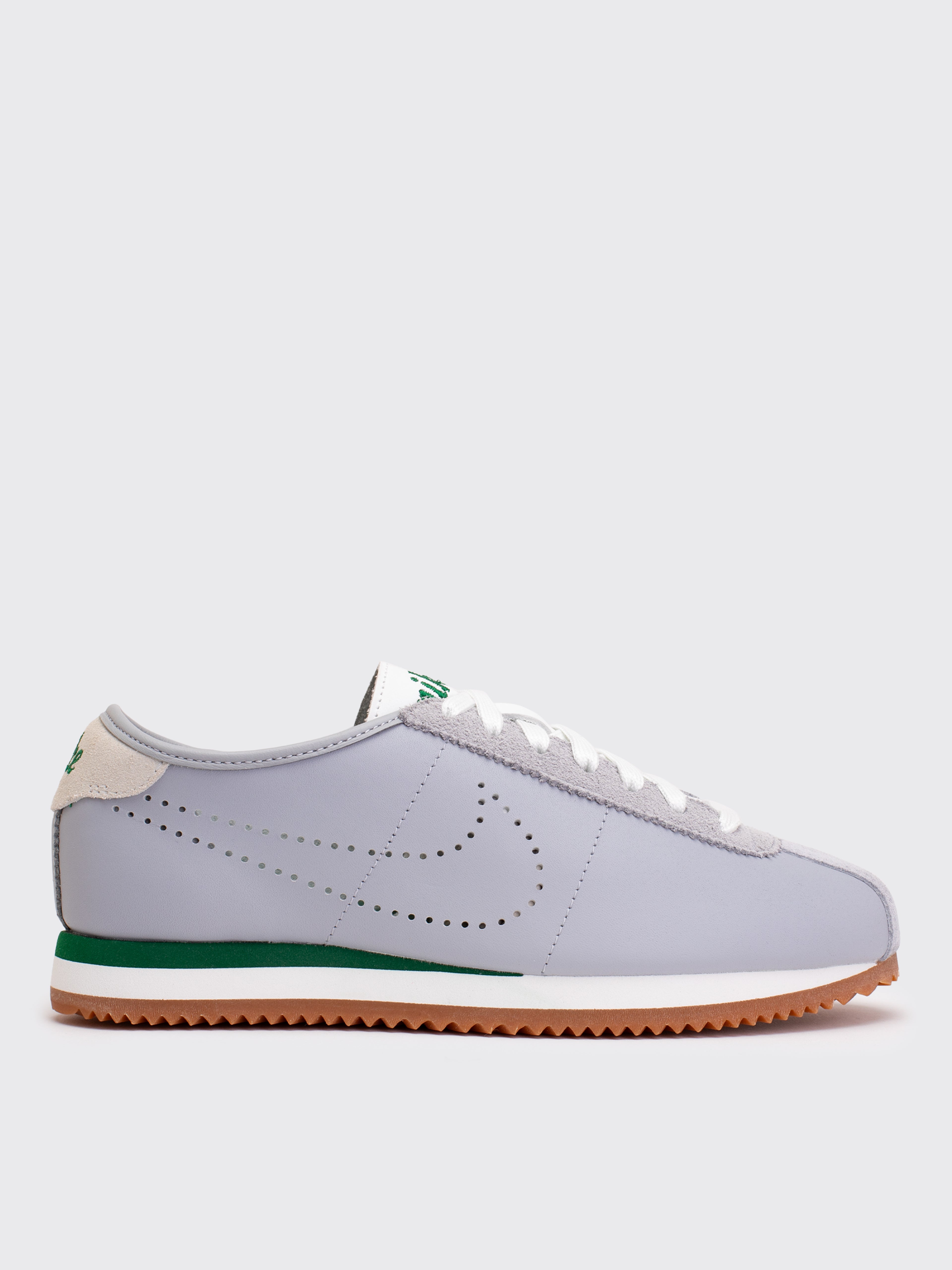 Nike Cortez Leather Sneaker - Wolf Grey/Sport Green-Summit White