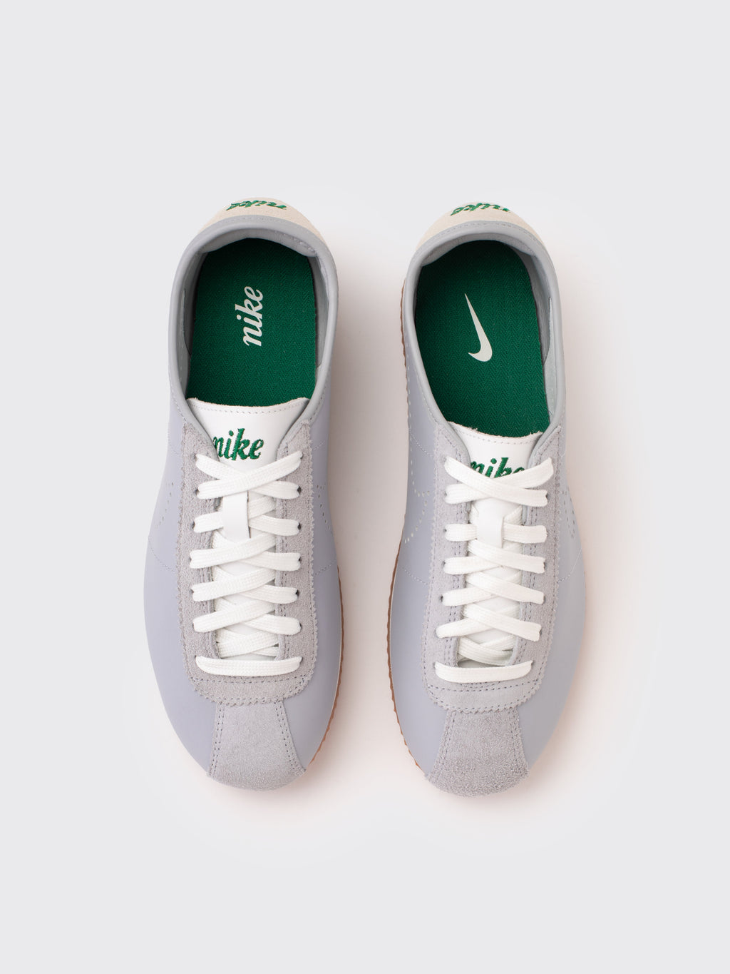 Nike Cortez Leather Sneaker - Wolf Grey/Sport Green-Summit White