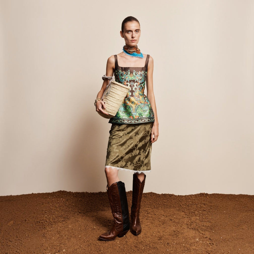 ALÉMAIS Winifred Bias Slip Skirt - Khaki