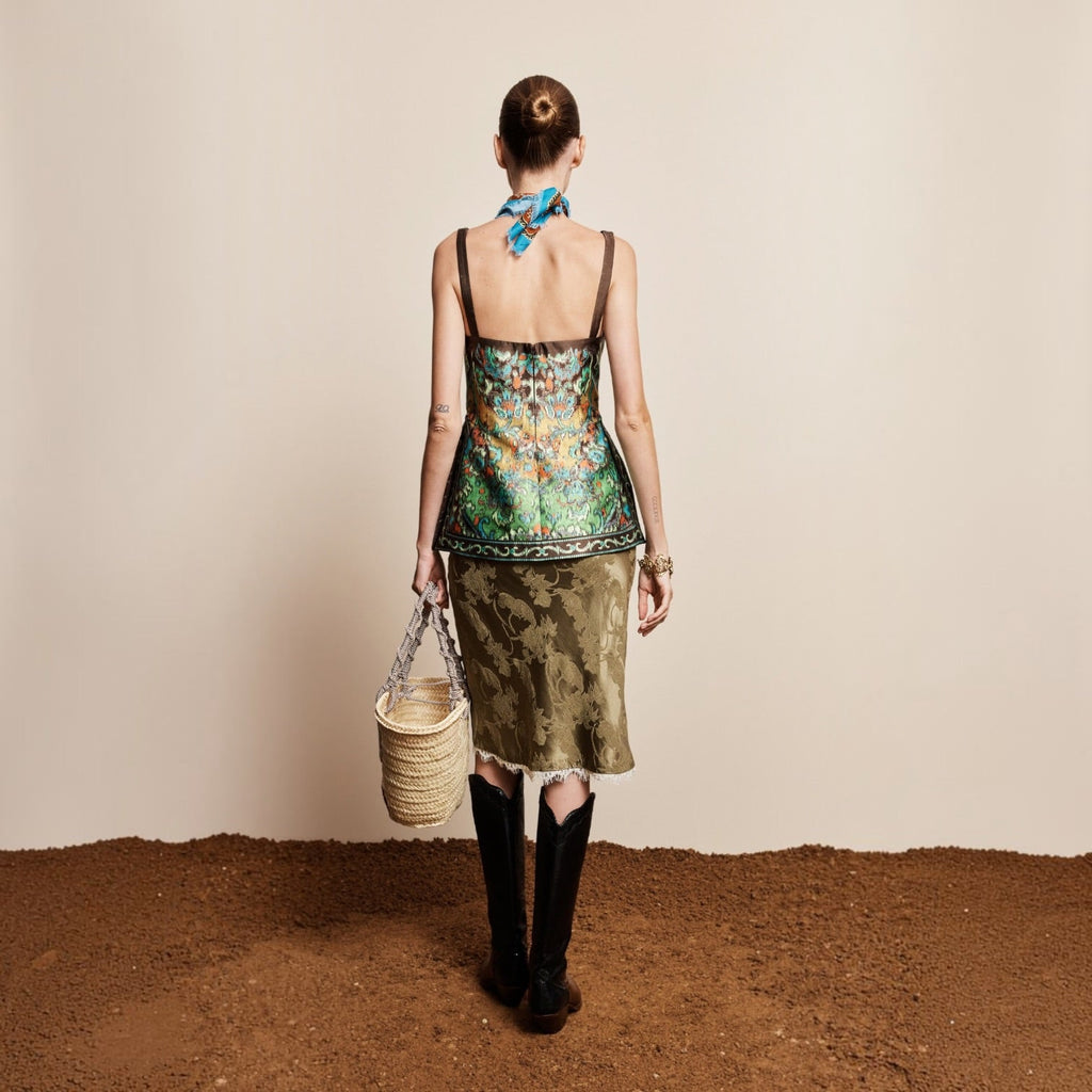 ALÉMAIS Winifred Bias Slip Skirt - Khaki