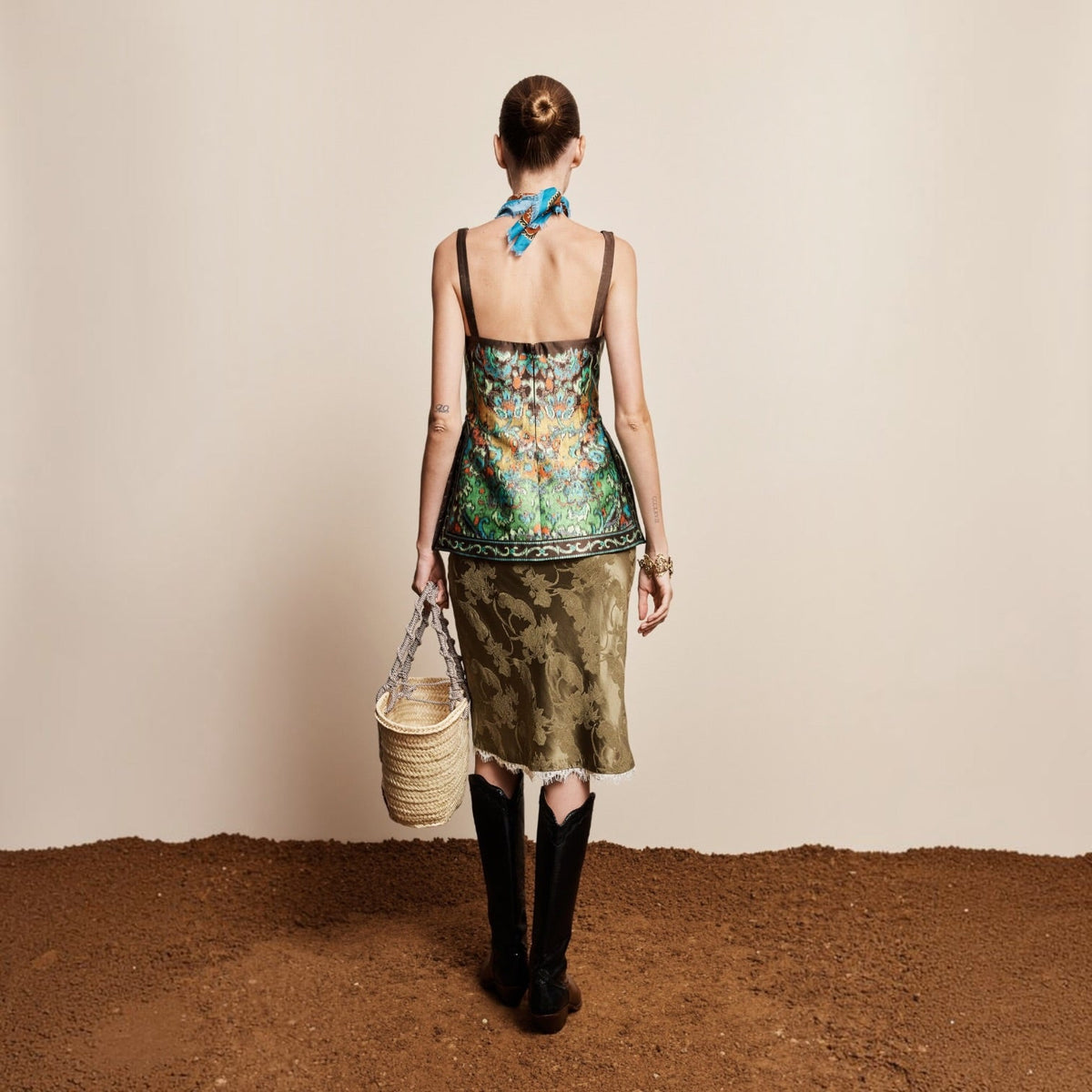 ALÉMAIS Winifred Bias Slip Skirt - Khaki
