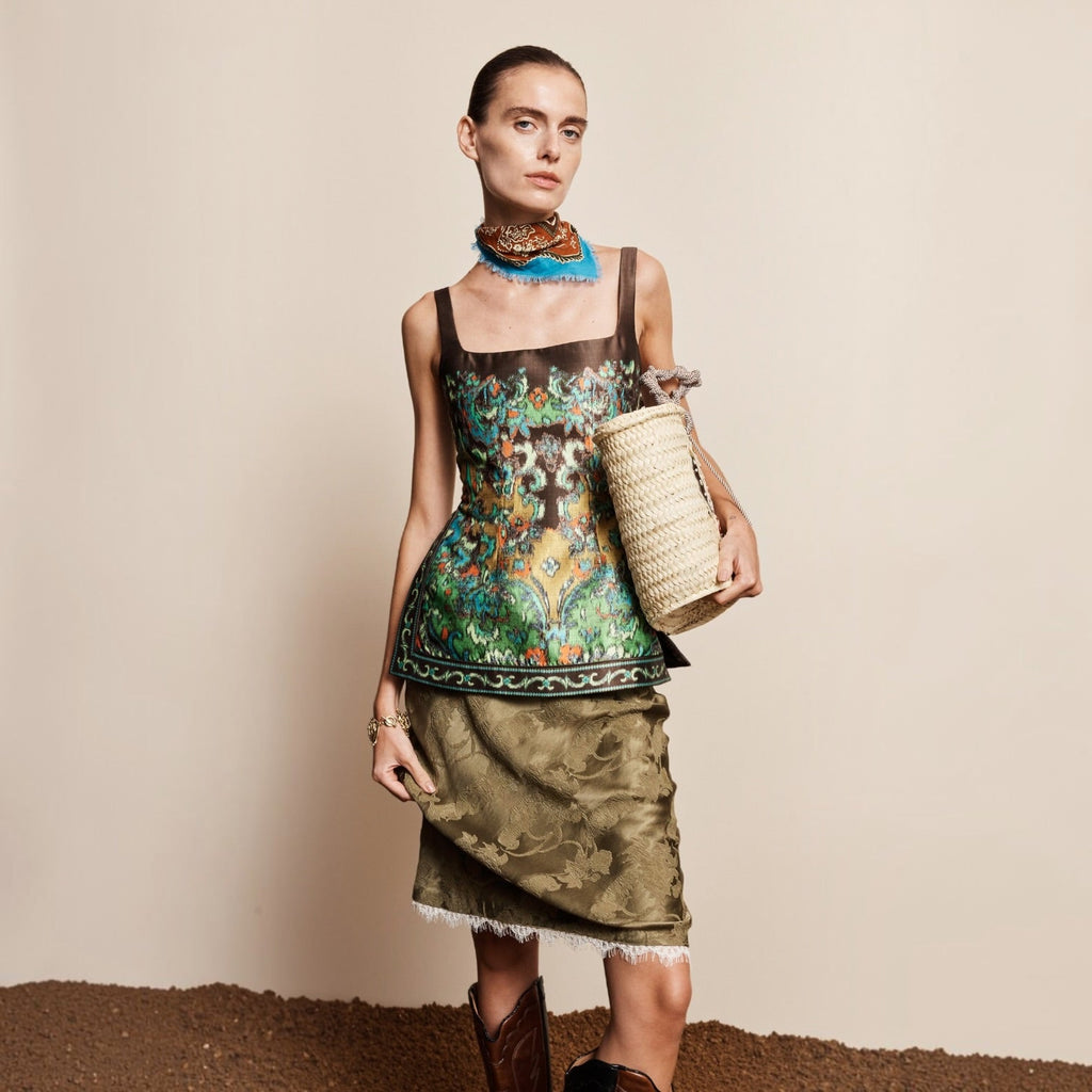 ALÉMAIS Winifred Bias Slip Skirt - Khaki