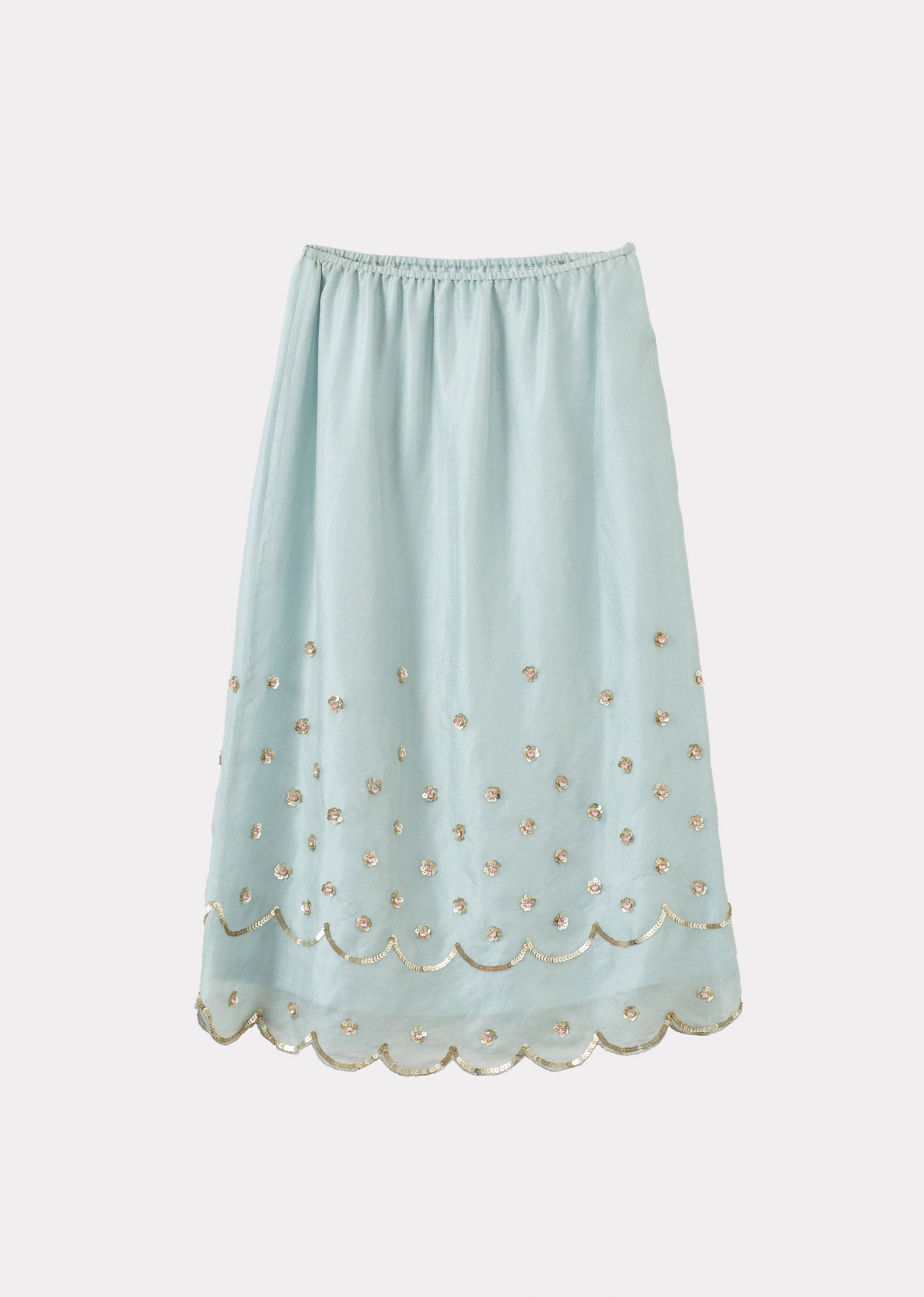 Caramel WOMAN BEADED SKIRT - AQUA