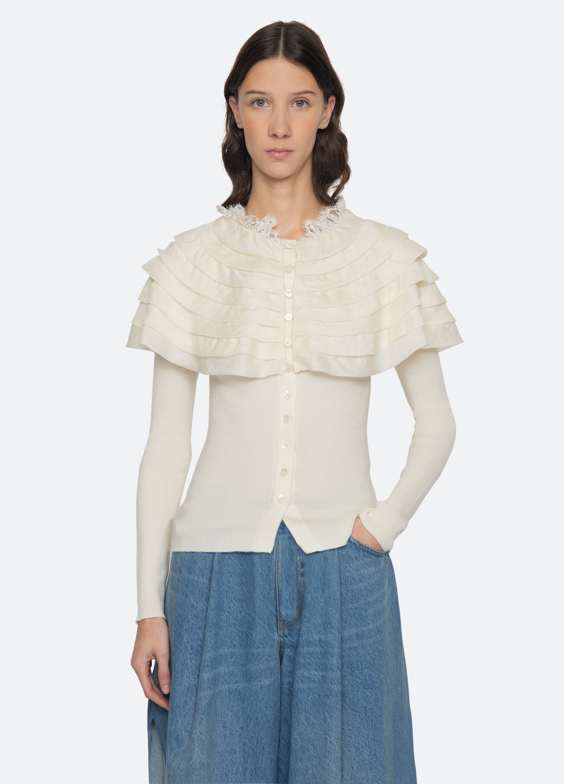Sea NY Wanda Cardigan - Cream
