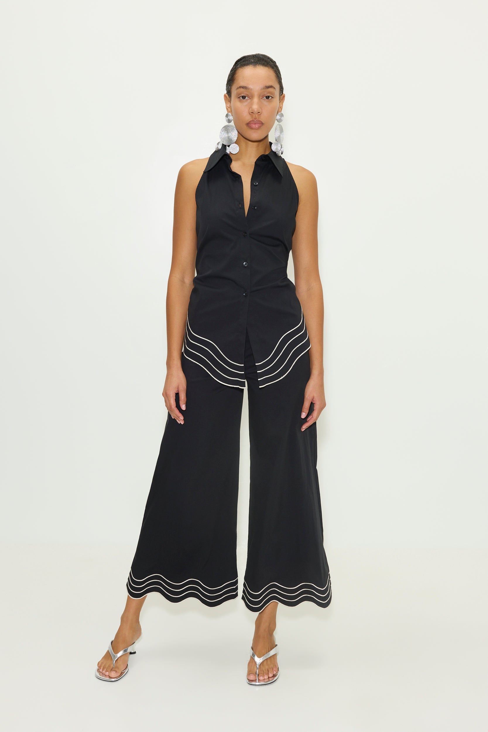 Simon Miller Wavy Cropped Poplin Pant - Black