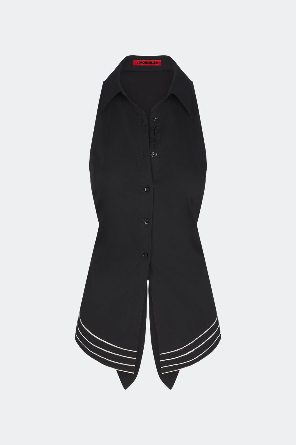 Simon Miller Wavy Sleeveless Loch Top - Black