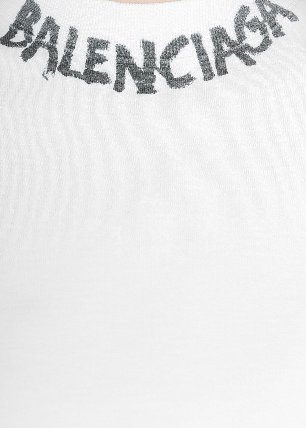 Balenciaga Curved Logo T-Shirt - White