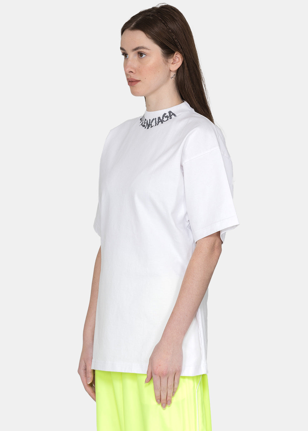 Balenciaga Curved Logo T-Shirt - White