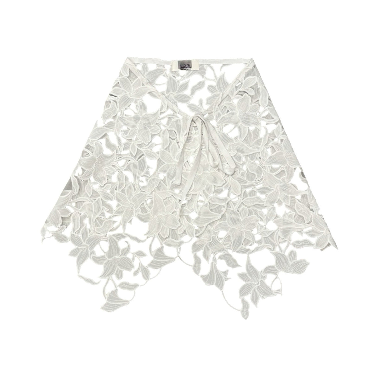 London Atelier Byproduct Floral 3D Lace Wrap-Tie Apron Skirt