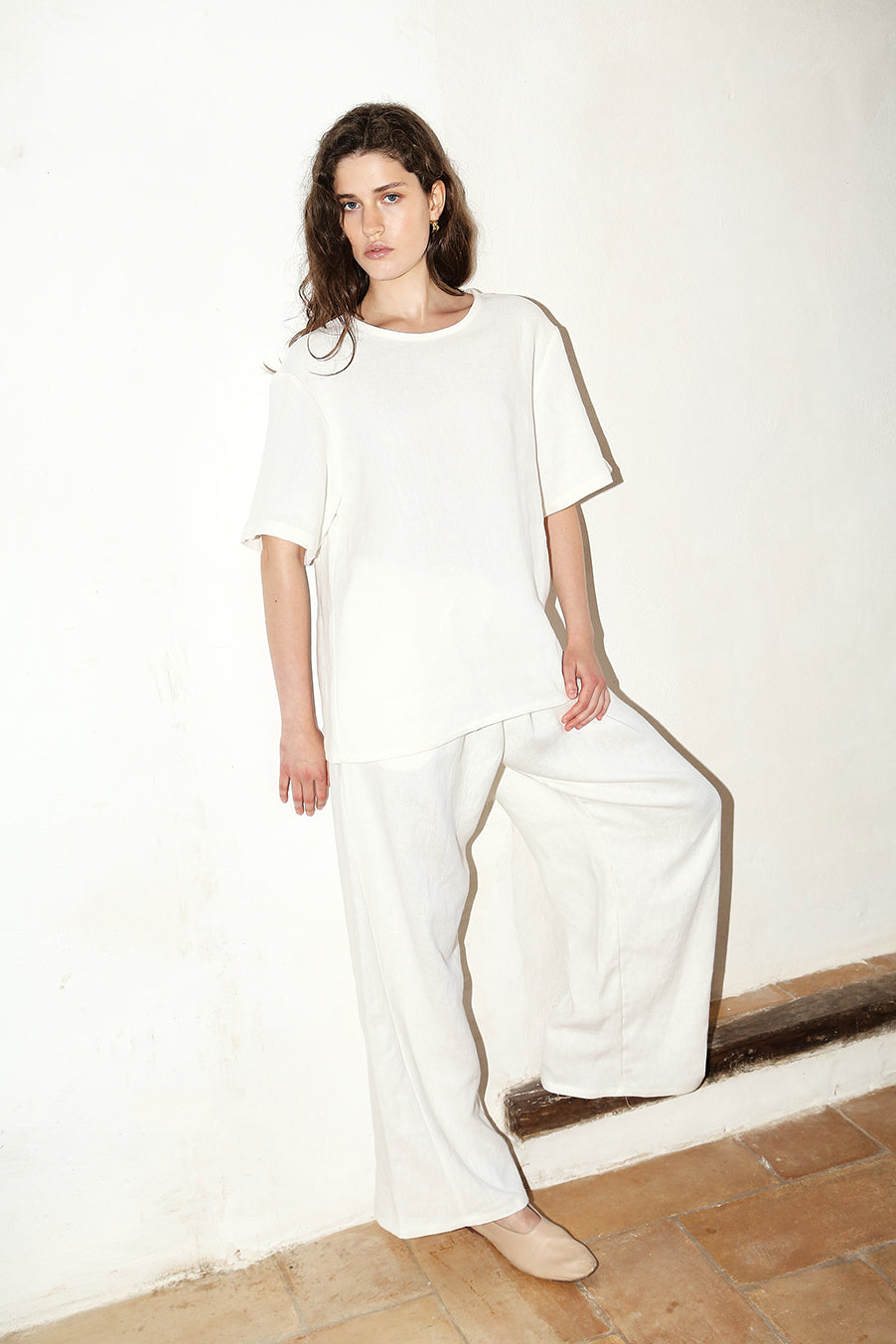 Datura Heavy Linen Astra Top - White