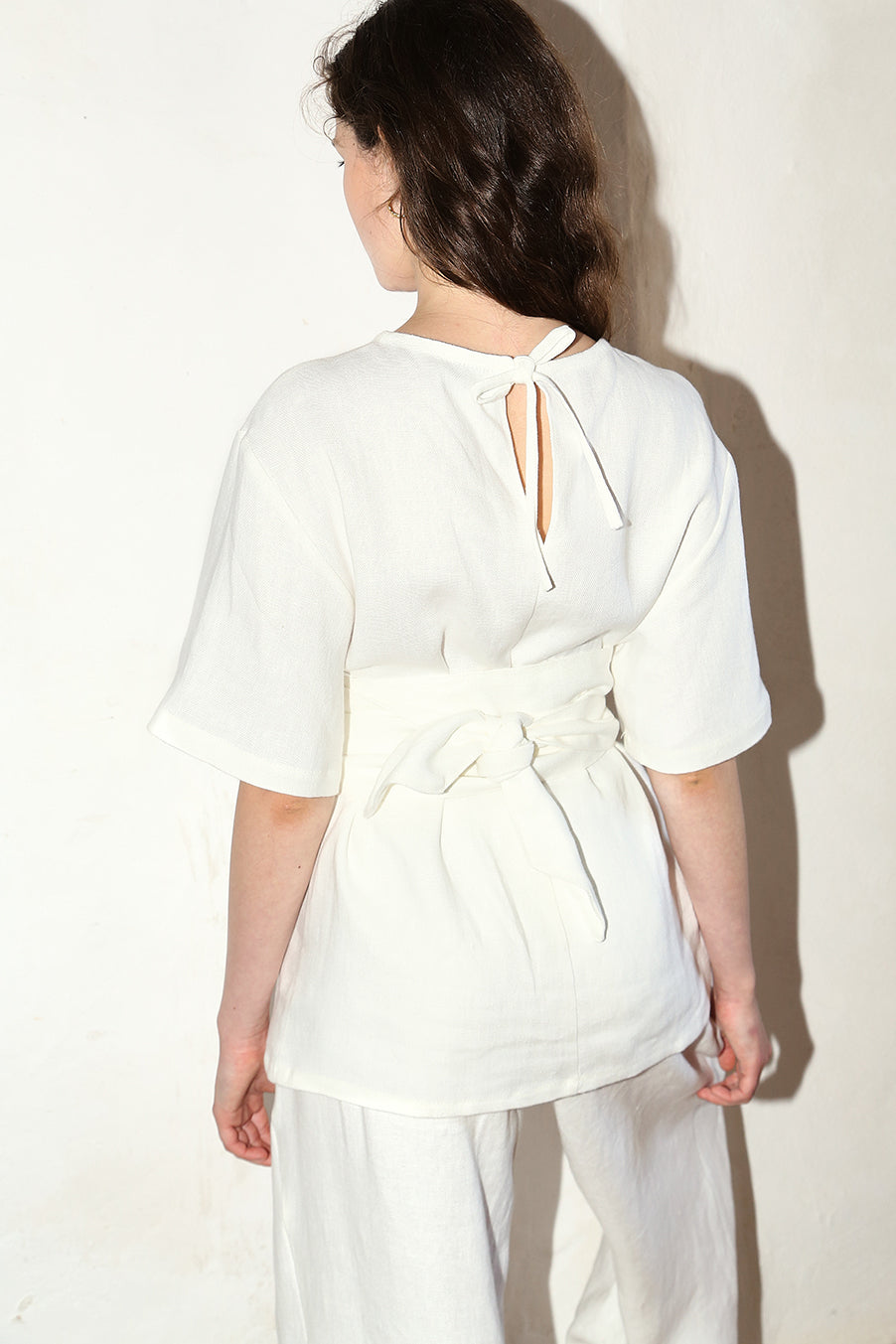 Datura Heavy Linen Astra Top - White