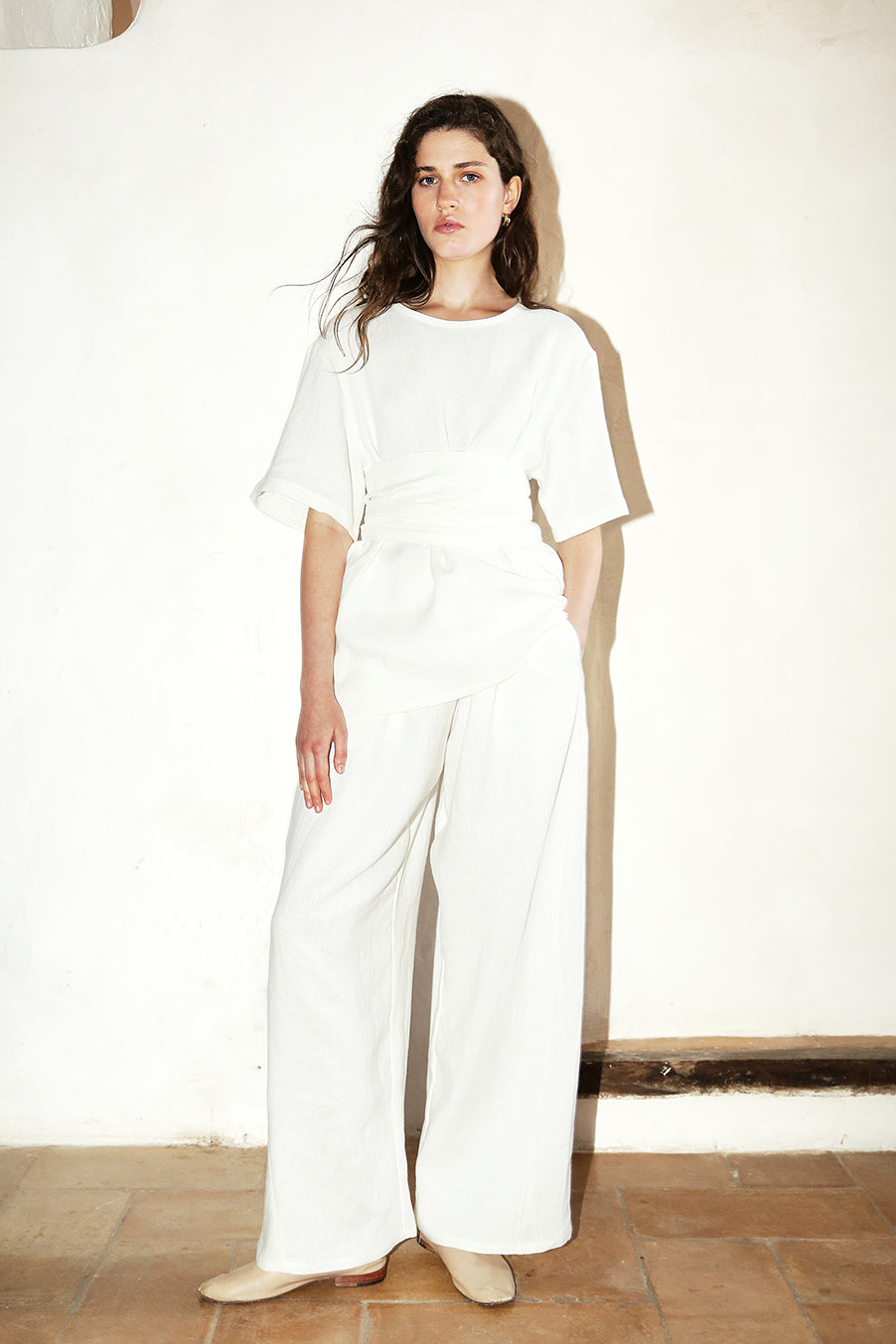 Datura Heavy Linen Judo Pants - White