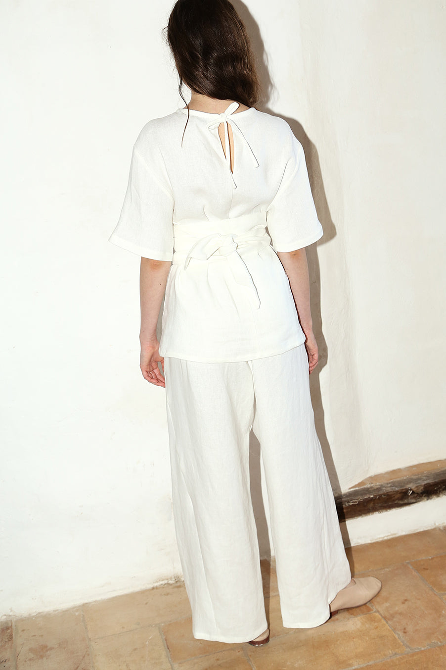 Datura Heavy Linen Judo Pants - White