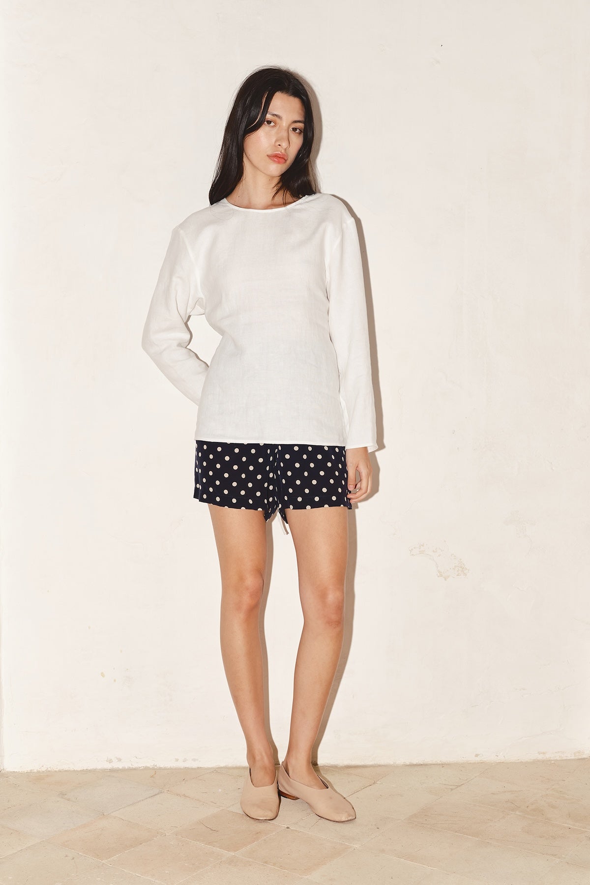 Datura Linen Encens Top - White