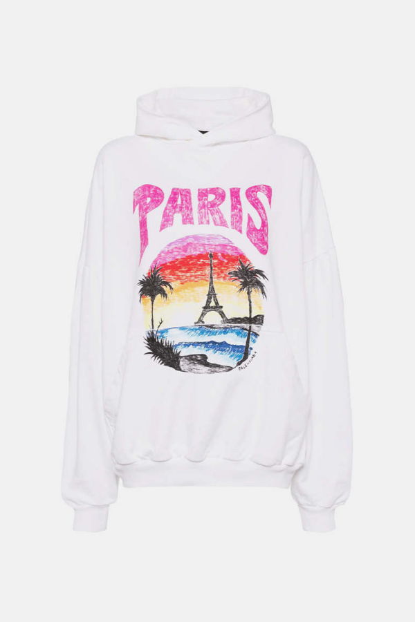Balenciaga Paris Tropical Hoodie - White/Pink