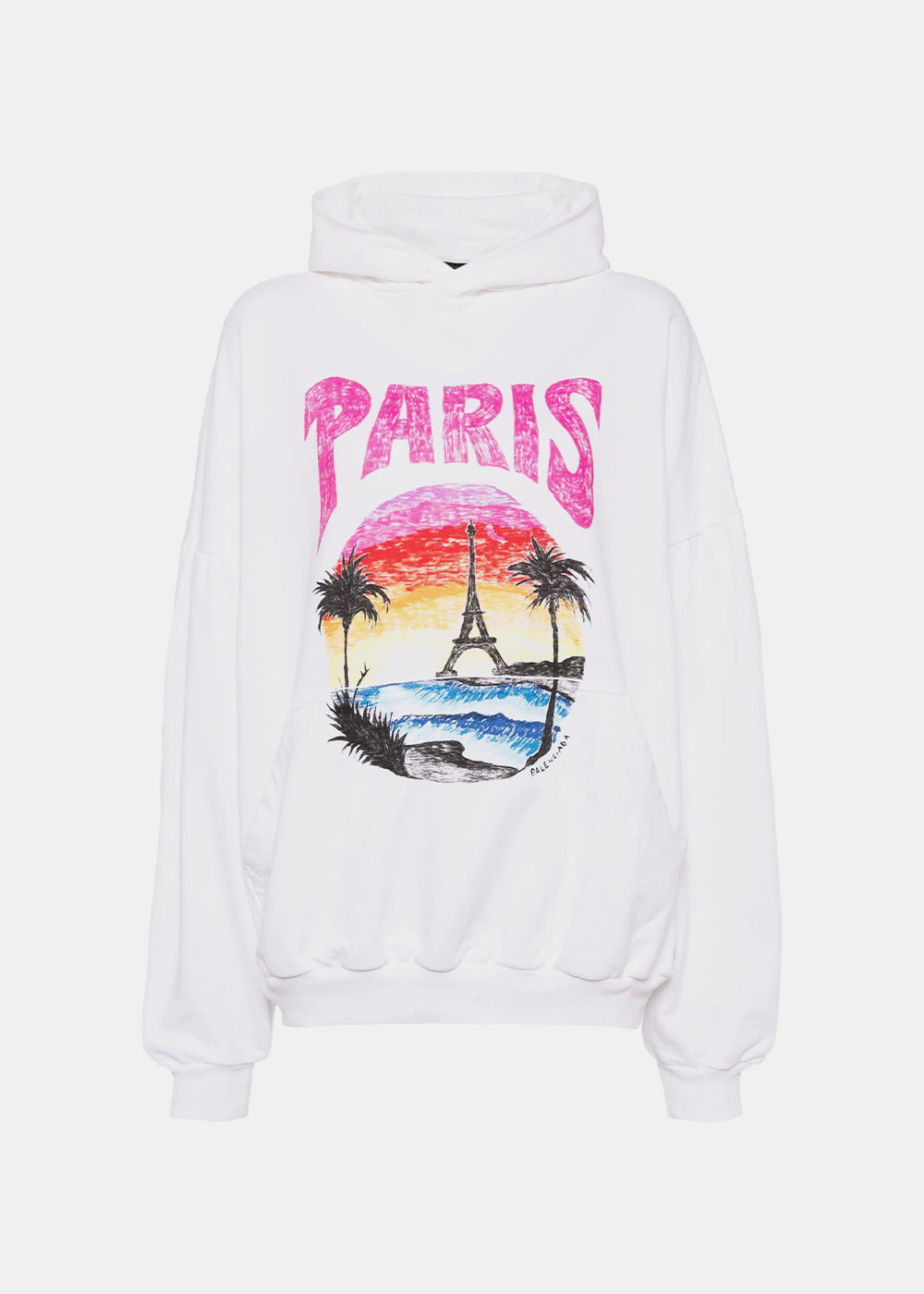 Balenciaga Paris Tropical Hoodie - White/Pink