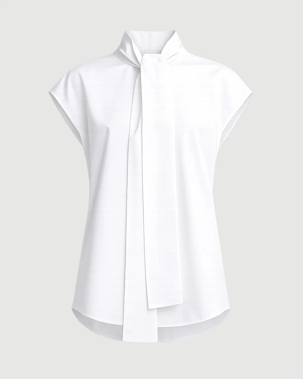 Marni Poplin Sleeveless Blouse with Neck Tie - White