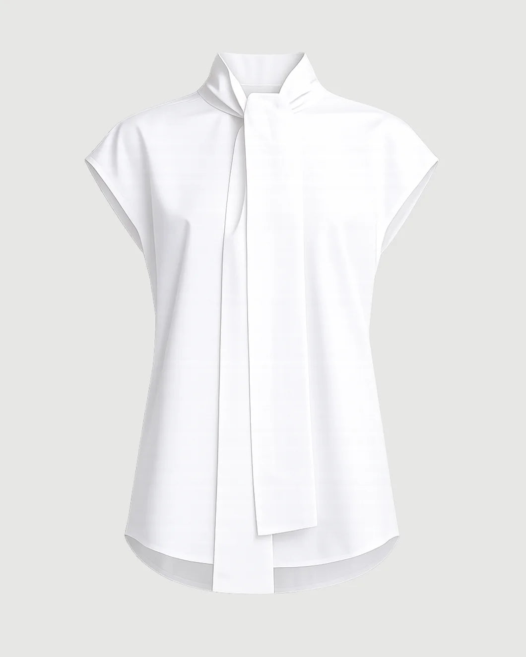 Marni Poplin Sleeveless Blouse with Neck Tie - White