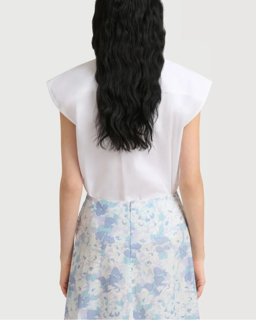 Marni Poplin Sleeveless Blouse with Neck Tie - White