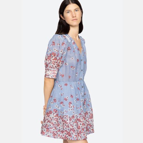 Sea NY Whitney Puff Mini Dress - Blue