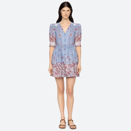 Sea NY Whitney Puff Mini Dress - Blue