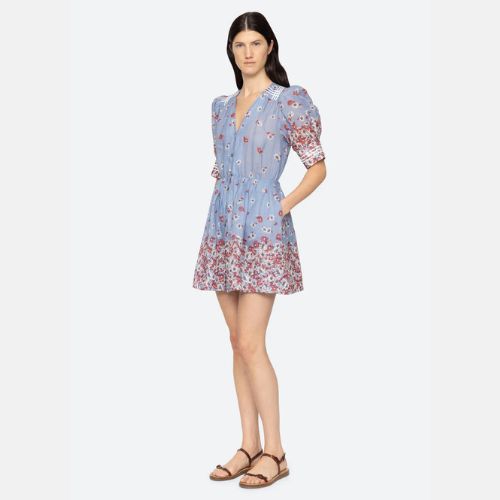 Sea NY Whitney Puff Mini Dress - Blue