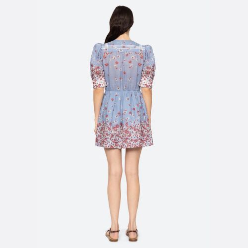 Sea NY Whitney Puff Mini Dress - Blue