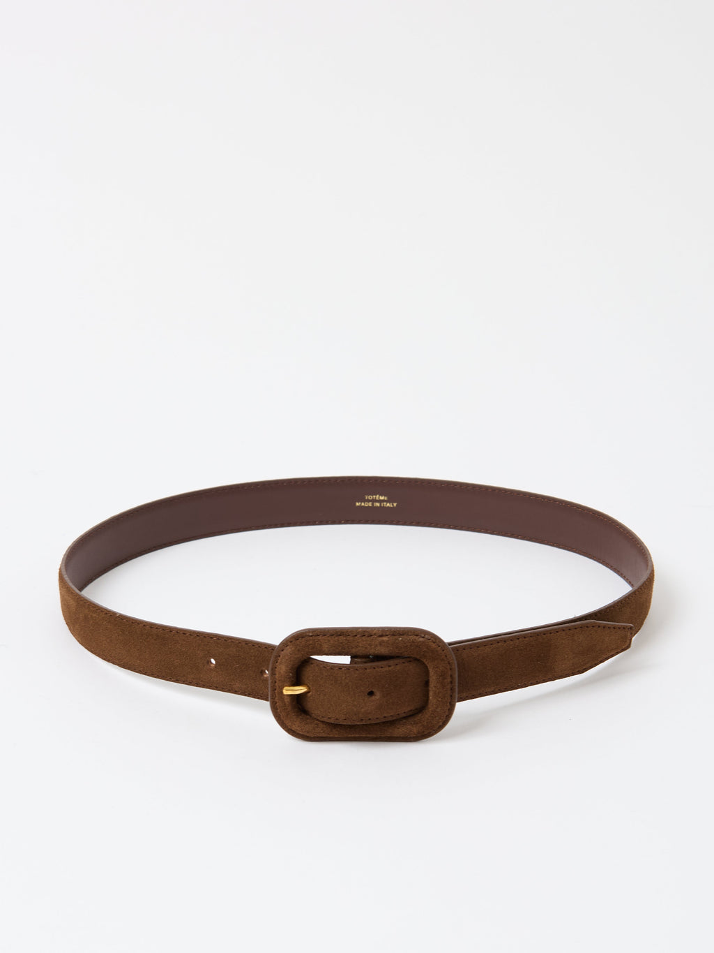 Totême Wide Covered Buckle Suede Belt