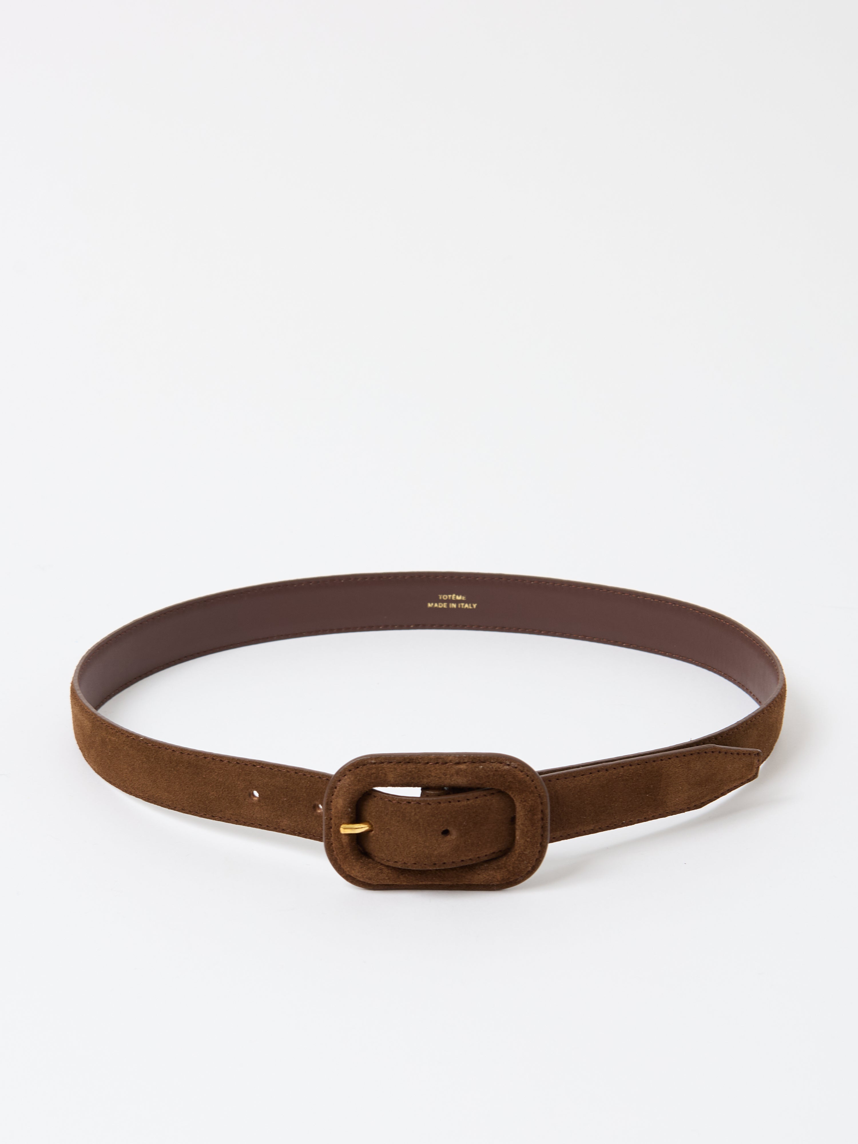 Totême Wide Covered Buckle Suede Belt