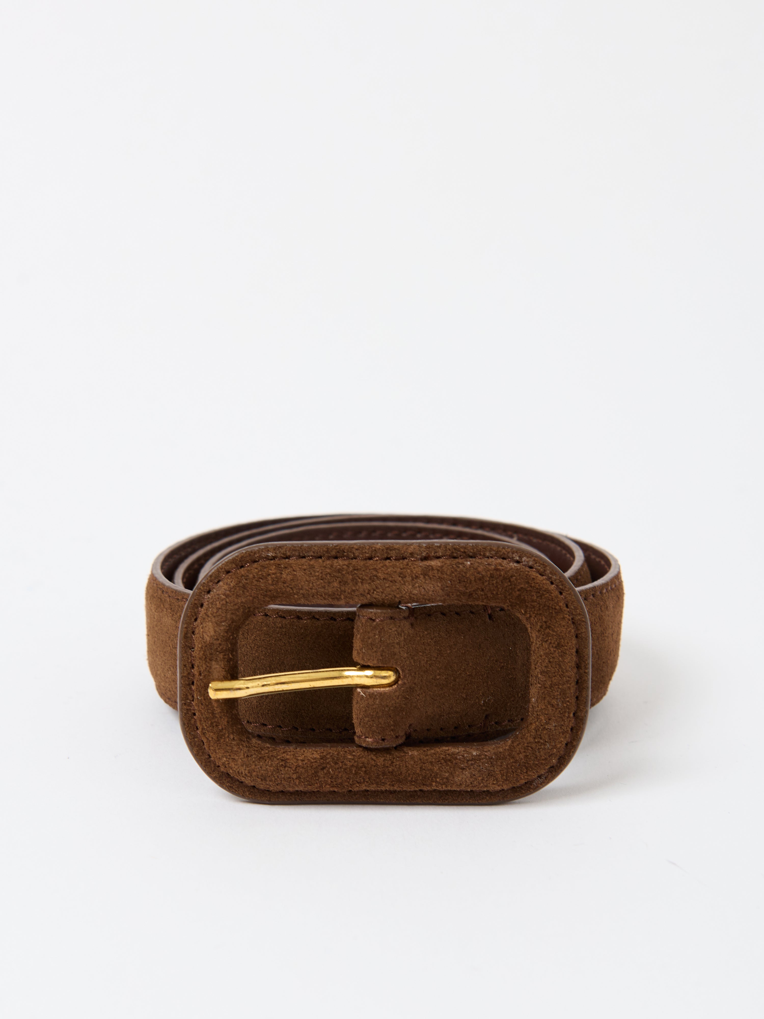 Totême Wide Covered Buckle Suede Belt