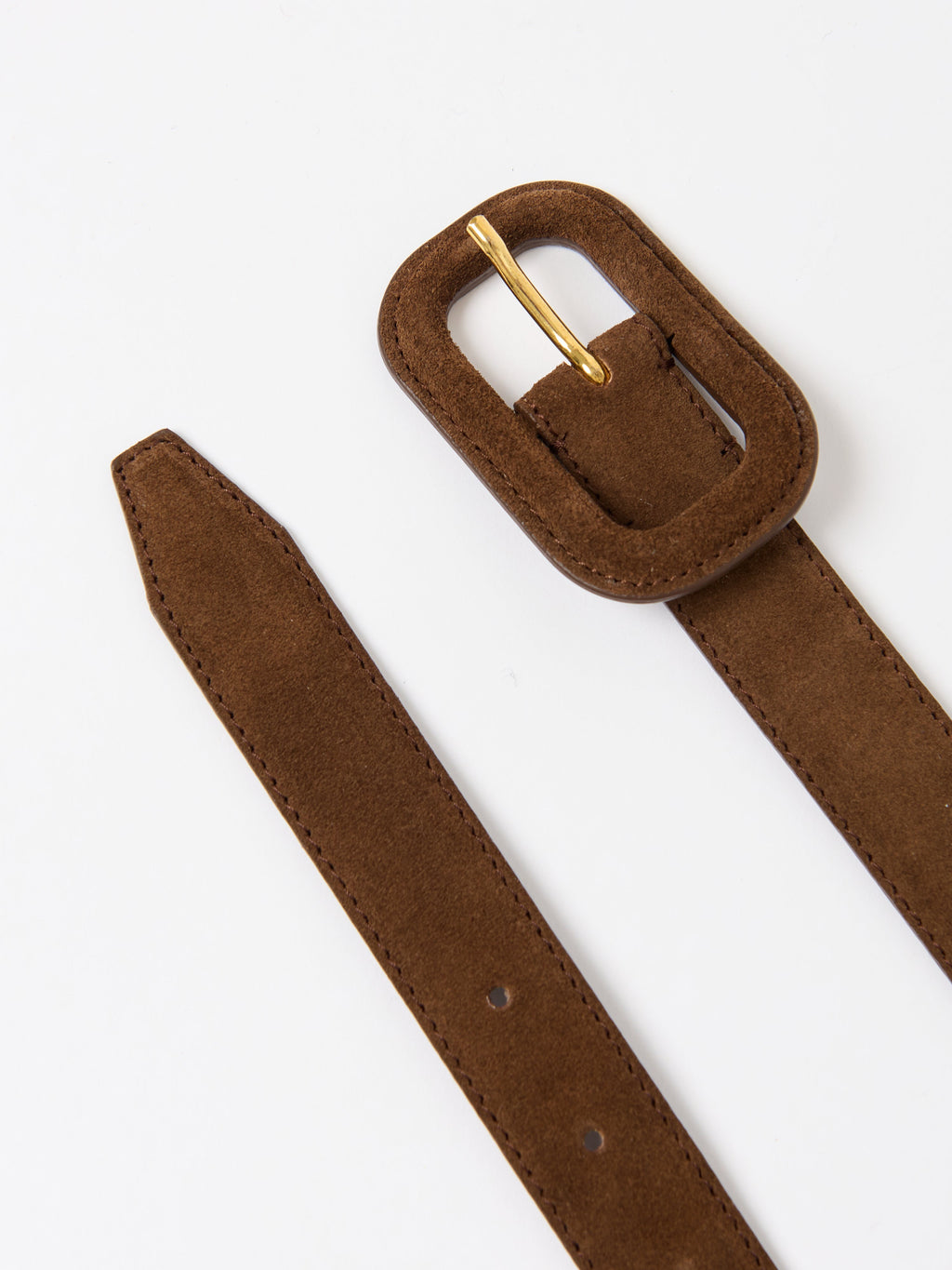Totême Wide Covered Buckle Suede Belt