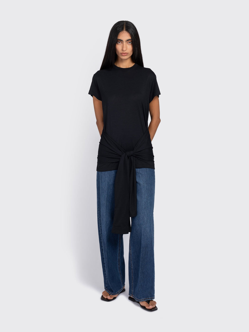 Totême Wide Leg Denim Jeans - Dark Blue