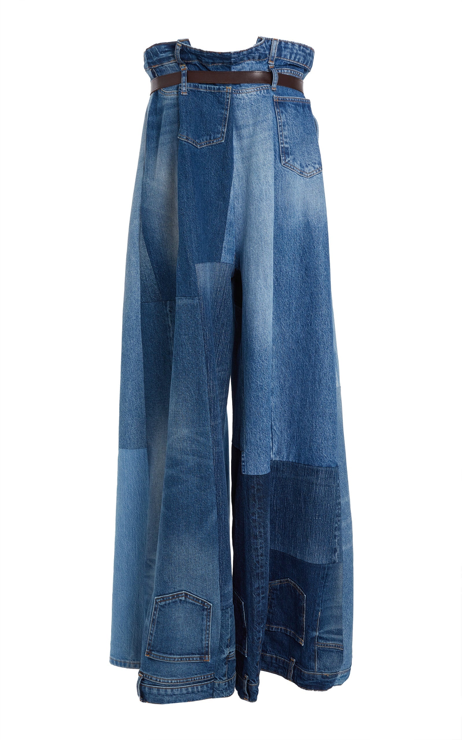 A.W.A.K.E. MODE Wide Leg Denim Pants - Mid Blue
