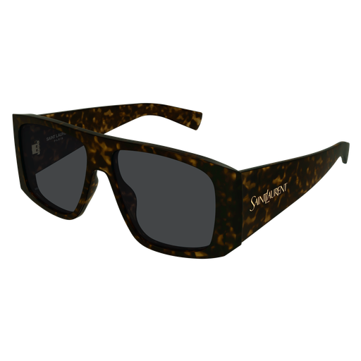 Saint Laurent Wide Rectangular Sunglasses - Havana/Grey
