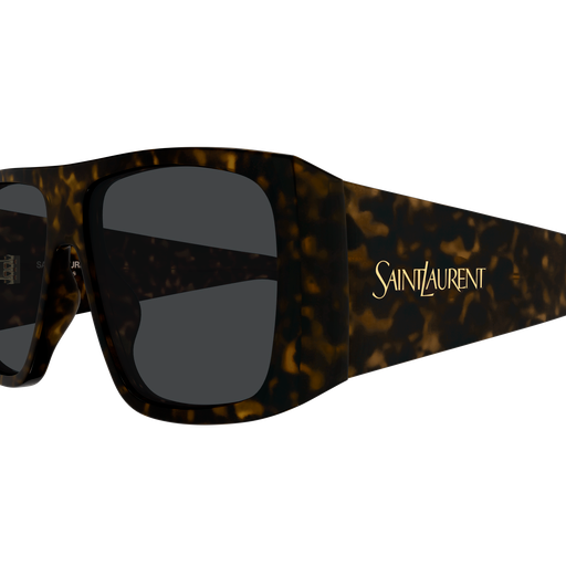 Saint Laurent Wide Rectangular Sunglasses - Havana/Grey