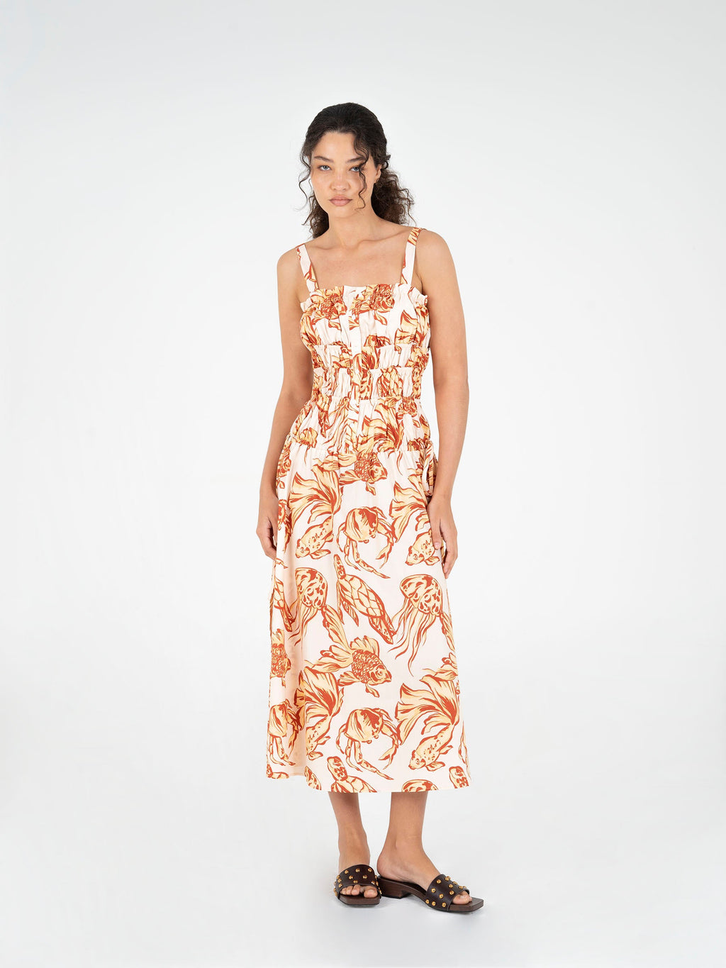 Carmensays Wilde Ocean-Inspired Print Dress