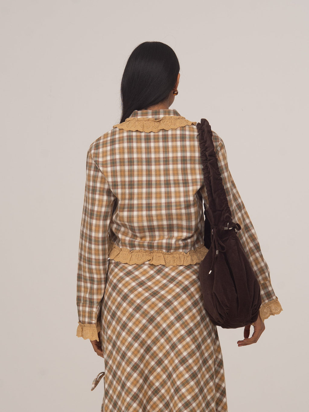 Carmensays Willow Plaid Crop Shirt