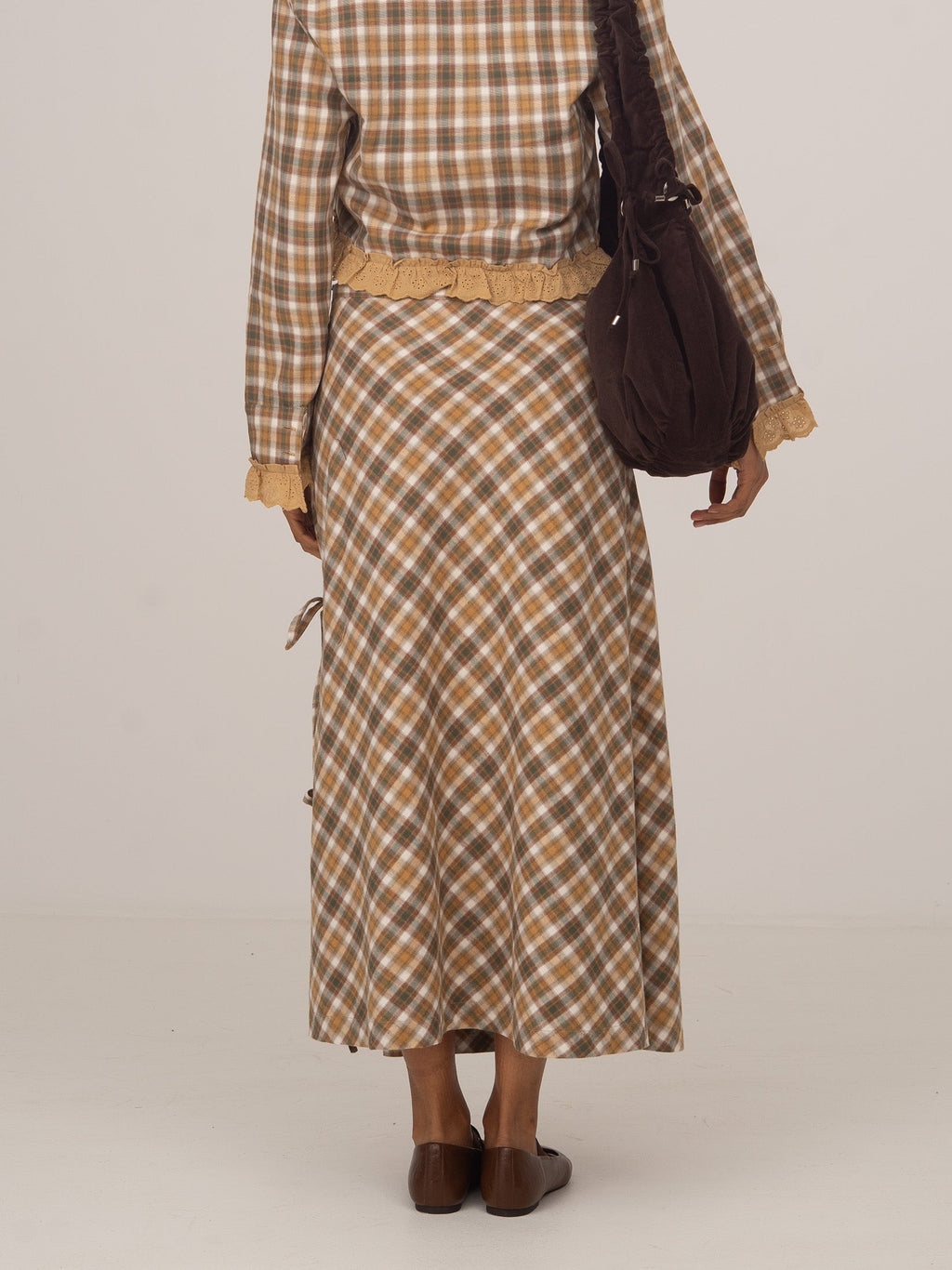 Carmen Says Willow Plaid Midi Wrap Skirt