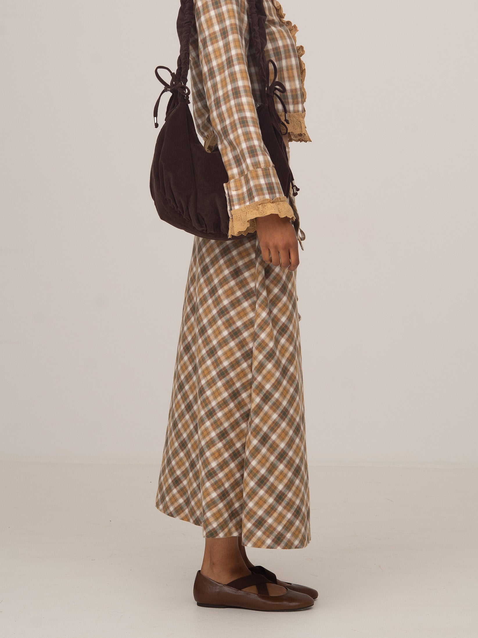 Carmen Says Willow Plaid Midi Wrap Skirt