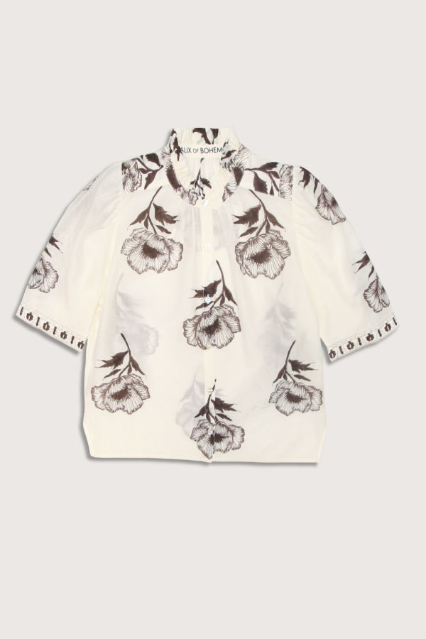 Alix Of Bohemia Winn Obsidian Poppy Blouse - Off White