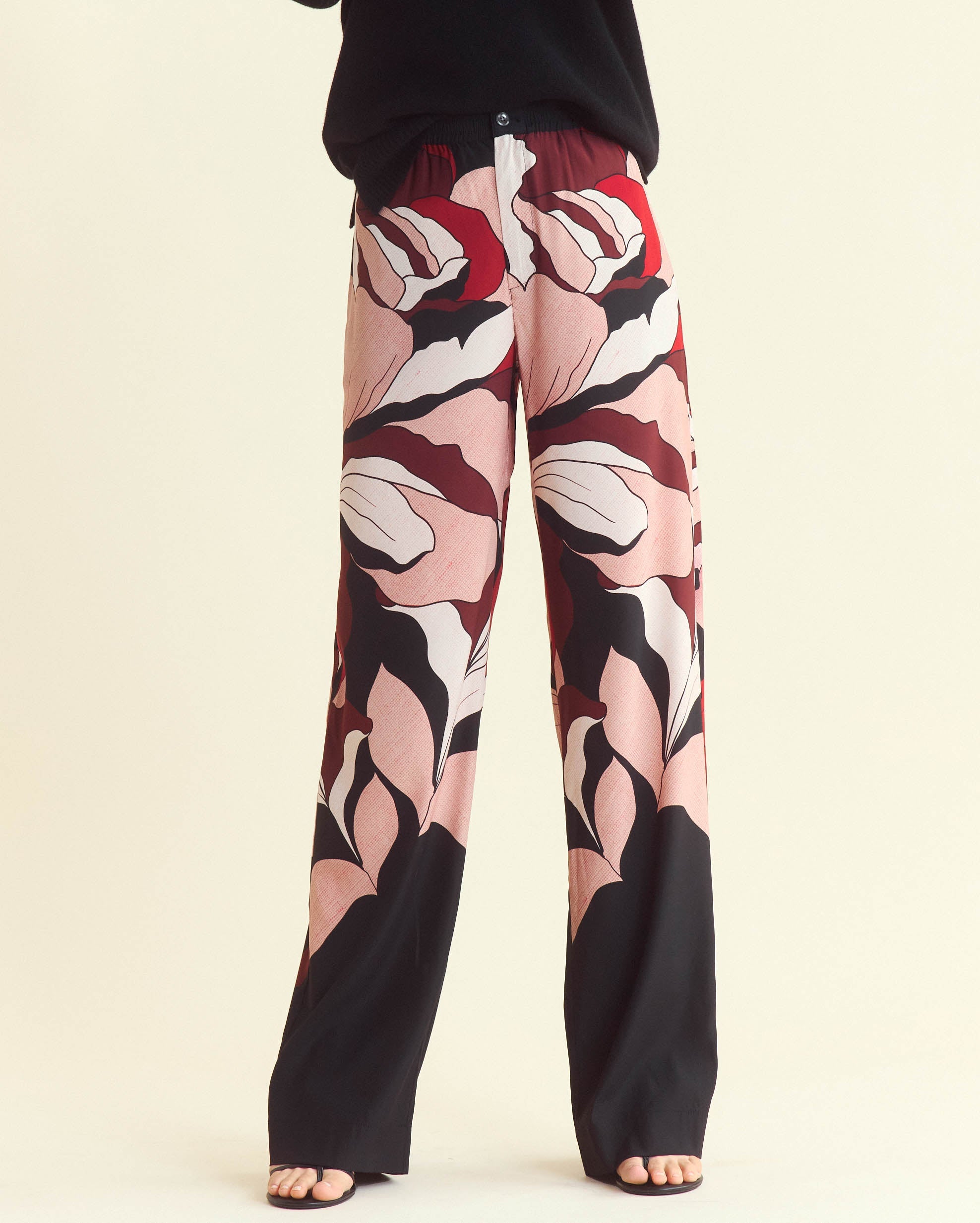 Billy Reid Winter Rose Lounge Pant - Red/Black