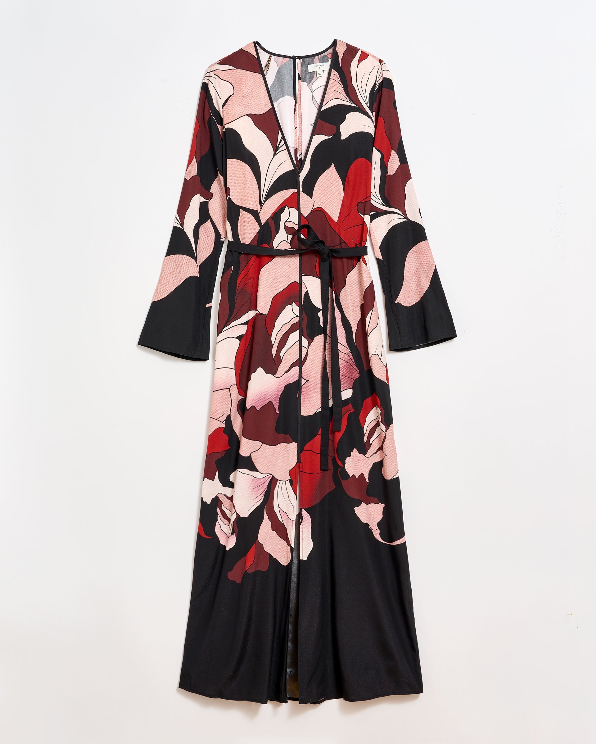 Billy Reid Winter Rose Maxi Cocktail Dress - Red/Black