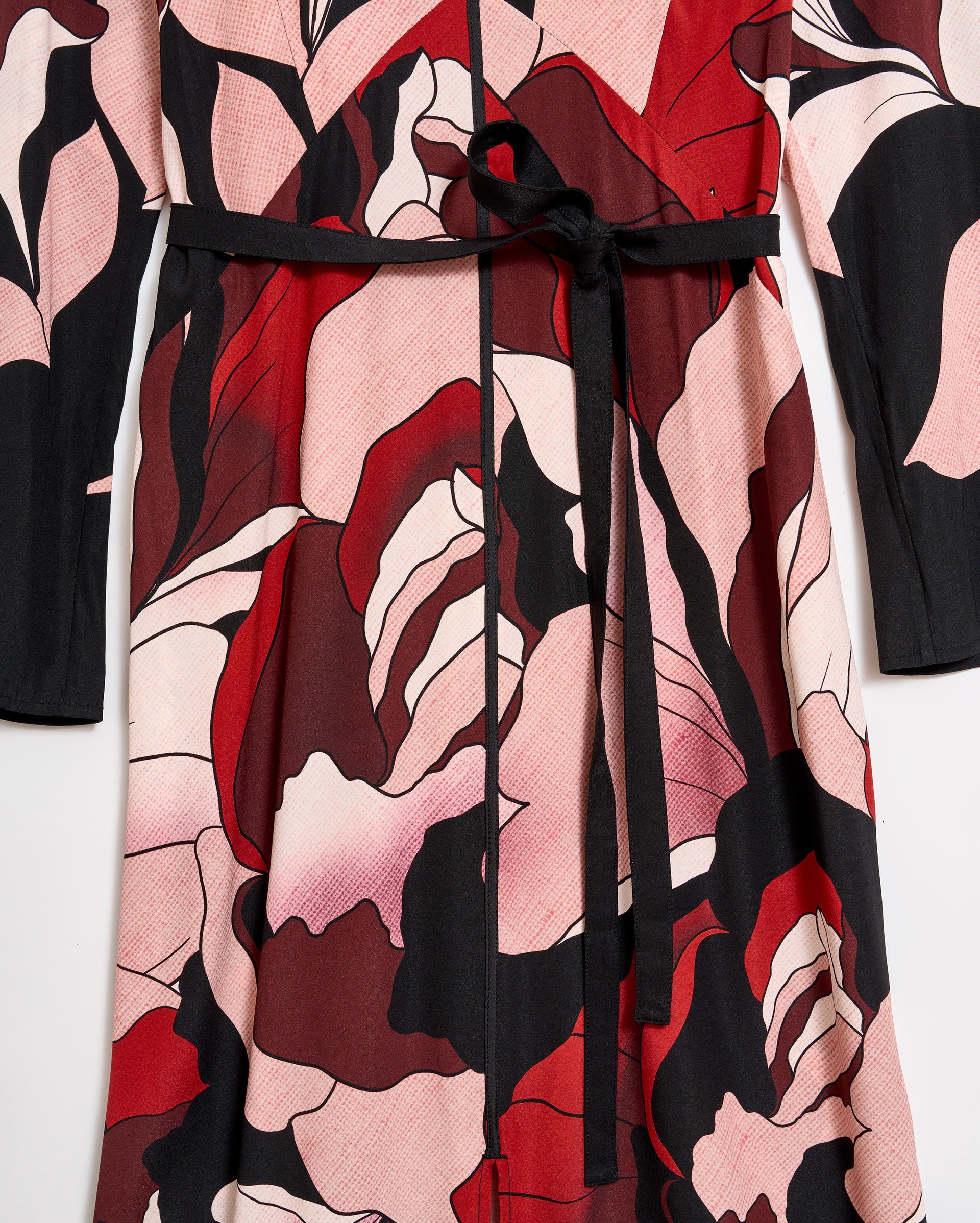 Billy Reid Winter Rose Maxi Cocktail Dress - Red/Black