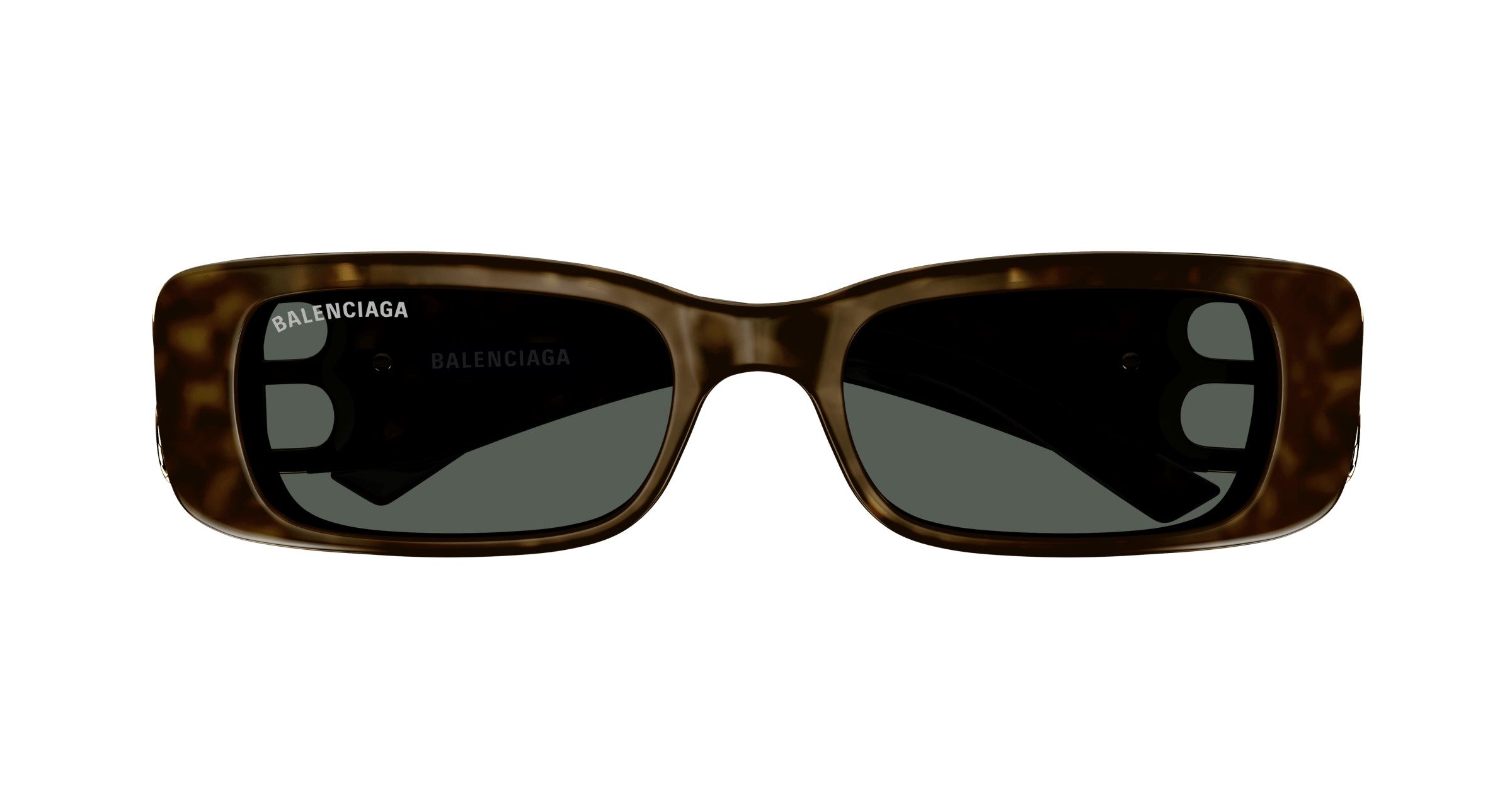Balenciaga Dynasty Rectangle Sunglasses - Havana/Gold