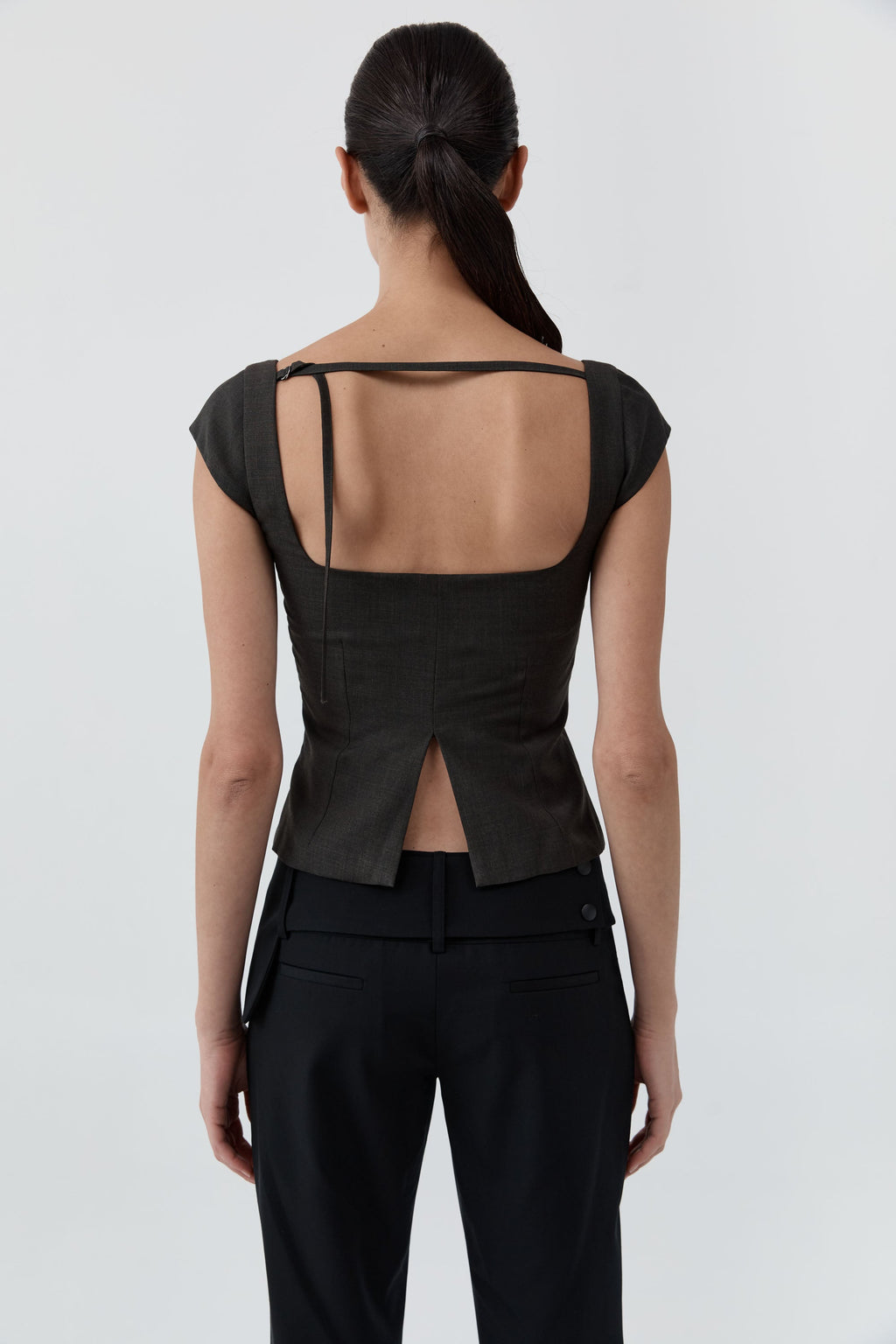 St. Agni Wool Cap Sleeve Top - Umber