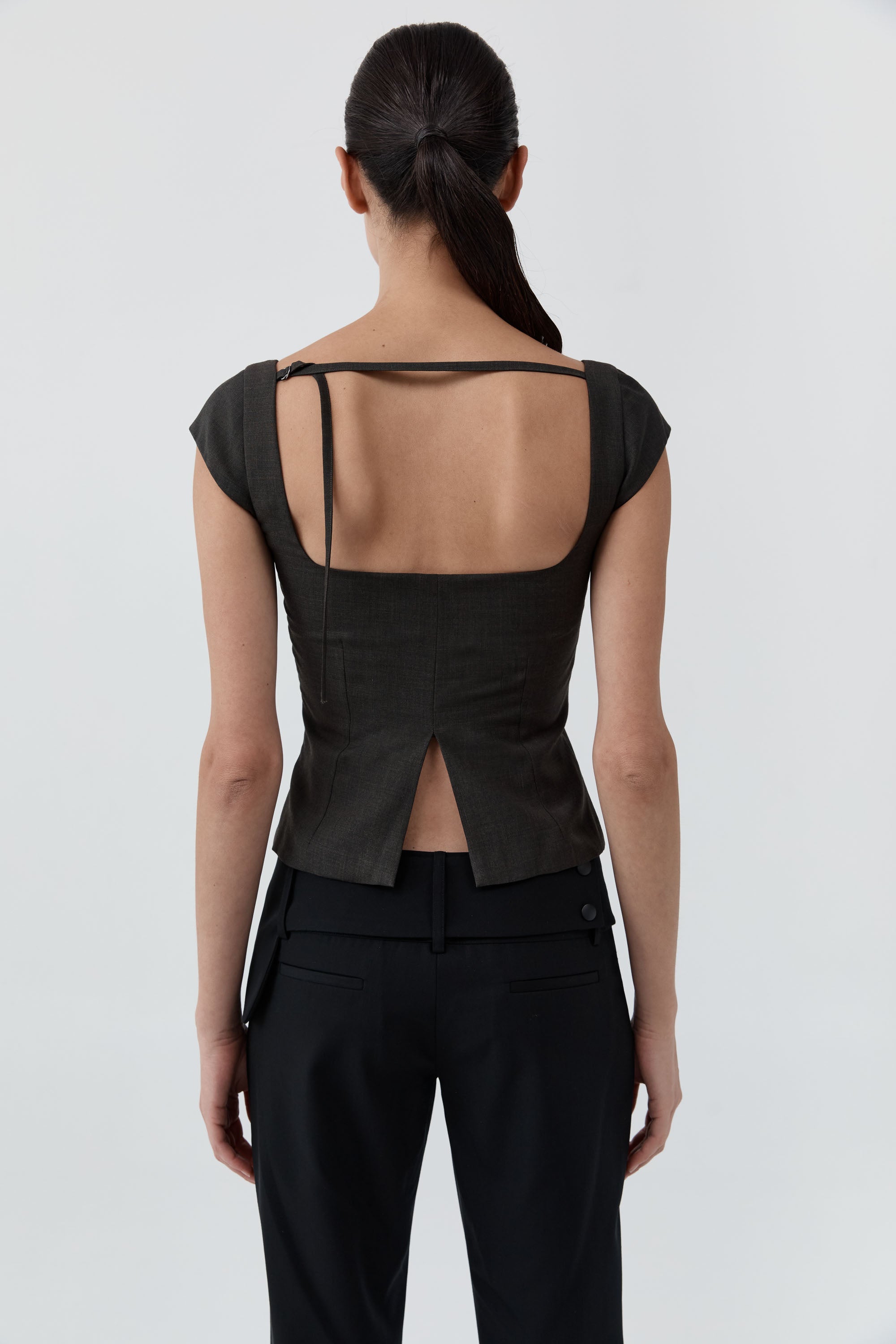 St. Agni Wool Cap Sleeve Top - Umber