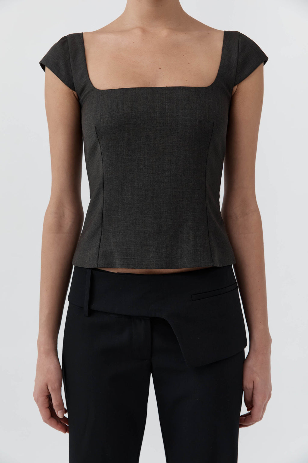 St. Agni Wool Cap Sleeve Top - Umber