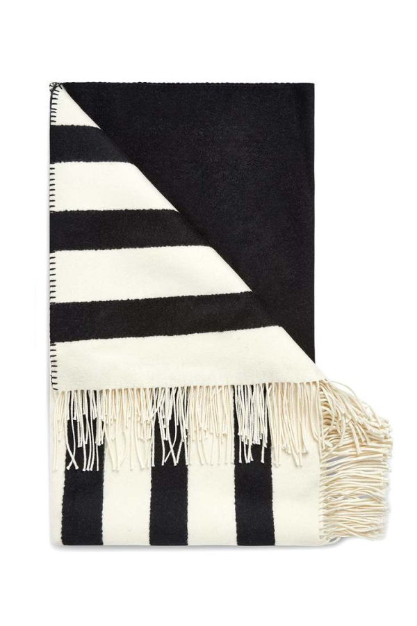 Cynthia Rowley Wool Cashmere Blanket Wrap - Black/White
