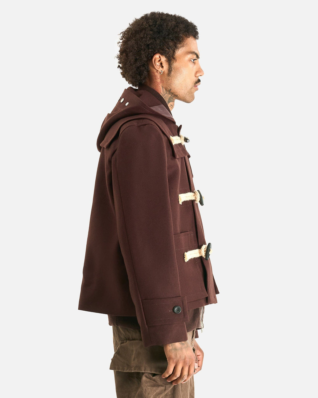 sacai Wool Melton Blouson Jacket - Brown